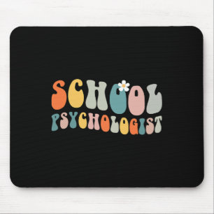 Tapis De Souris Psychologue scolaire rétro vintage groovy