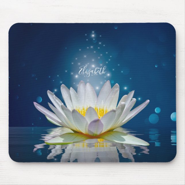 Tapis De Souris Psychologue Thérapeutique Zen, Blanc Lotus Flower  (Devant)