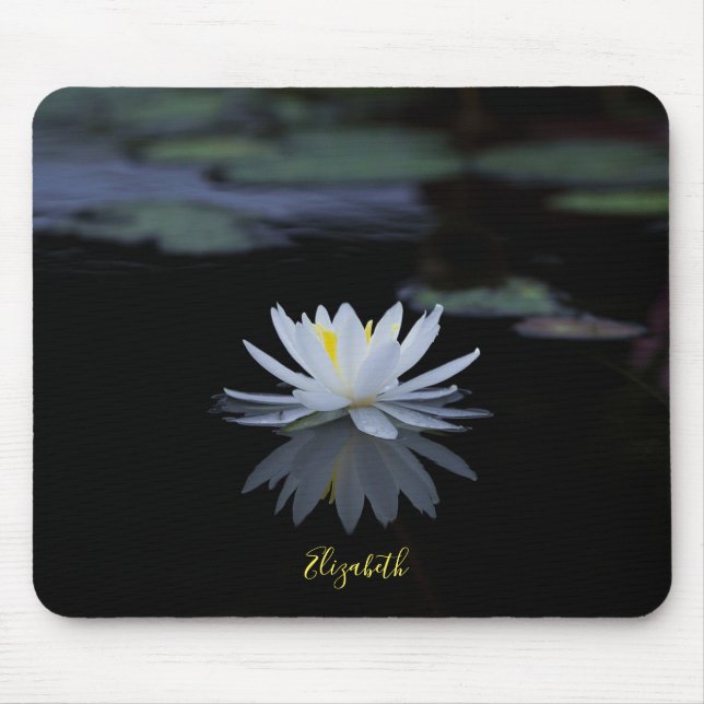 Tapis De Souris Psychologue Thérapeutique Zen, Fleur de Lotus Blan (Devant)