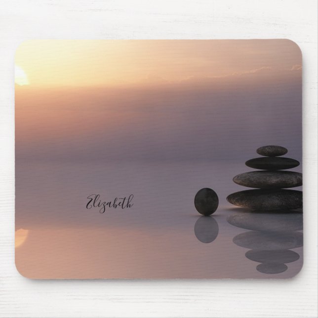 Tapis De Souris Psychologue Thérapiste Zen Stones, Coucher de sole (Devant)