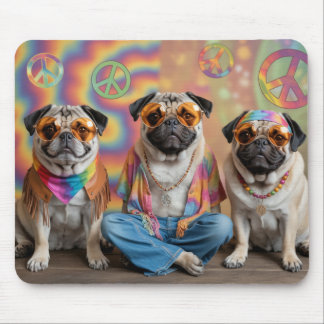 Tapis De Souris Pug Hippie Mousepad