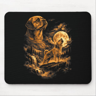 Tapis De Souris Puggles Forêt Fantastique de Chien de Lune Hurleur
