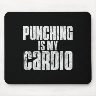 Tapis De Souris Punching Est Mon Cardio - Boxe Drôle Et Étincelle