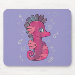 Tapis De Souris Punky Seahorse   Hippocampe Rose Mignon