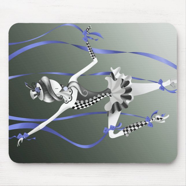 Tapis De Souris Puppet clown bleu ruban de la souris pavé (Devant)