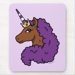 Tapis De Souris Purple Afro Unicorn