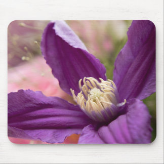Tapis De Souris "Purple Clematis Macro - Élégant Pad Floral