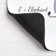 Purple Elephant Mouse Pad - Cute E-Elephant Desk M