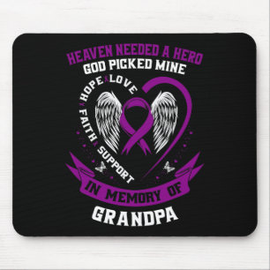 Tapis De Souris Purple En Mémoire De Mon Grand-Père Cancer Pancréa
