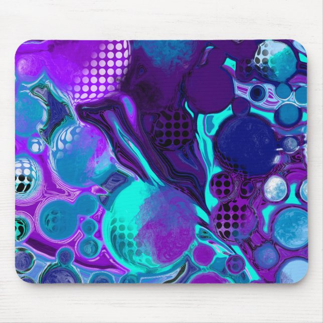 Tapis De Souris Purple et Turquoise Abstrait peinture numérique po (Devant)