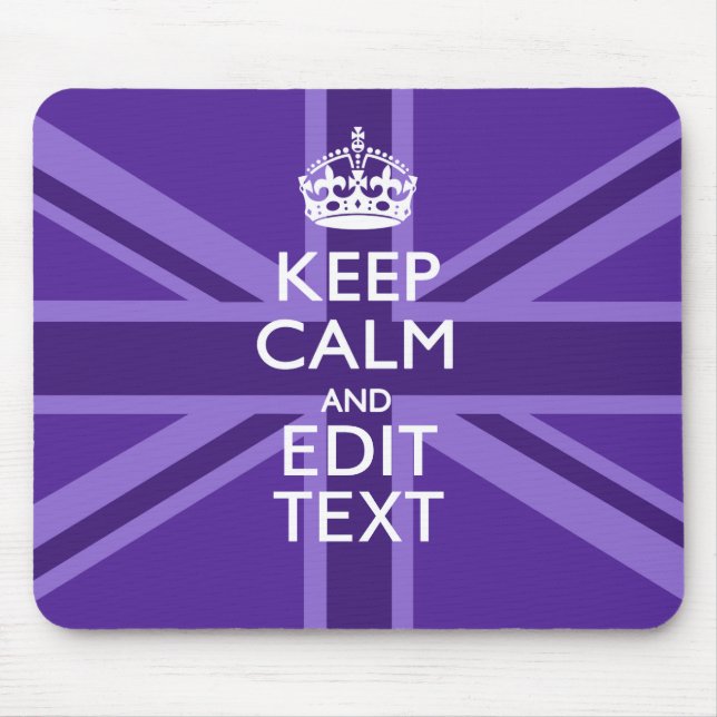 Tapis De Souris Purple Mauve Gardez Le Calme Et Votre Texte Union  (Devant)