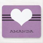Purple moderne Coeur Mousepad