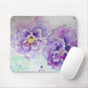 Tapis De Souris Purple Pansy Floral fleurs Ordinateur Souris Mat P