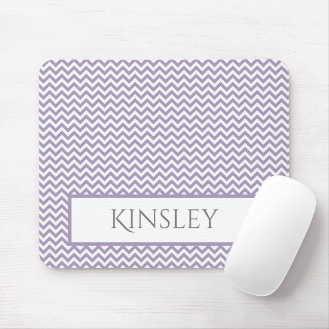 Tapis De Souris Purple Simple Chevron Personnalisé Pad Souris (Avec souris)