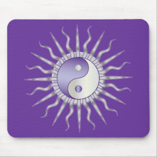 Tapis De Souris Purple Starburst Yin Yang
