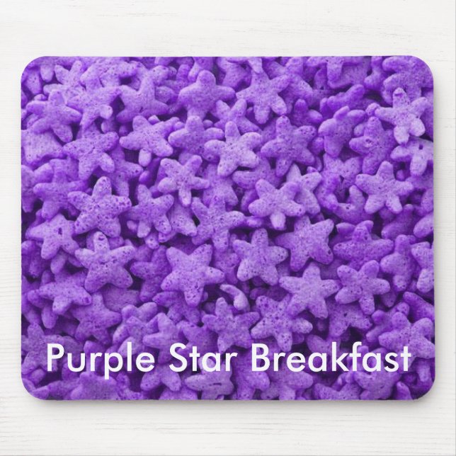 Tapis De Souris Purple Stars Céréales Petit déjeuner Motif aliment (Devant)
