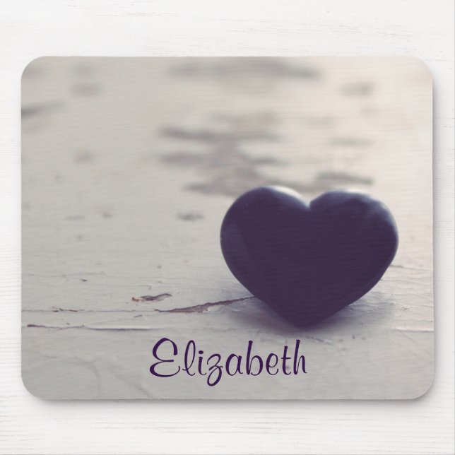 Tapis De Souris Purple Stone Heart on a Wet Beach Personnalisé (Devant)