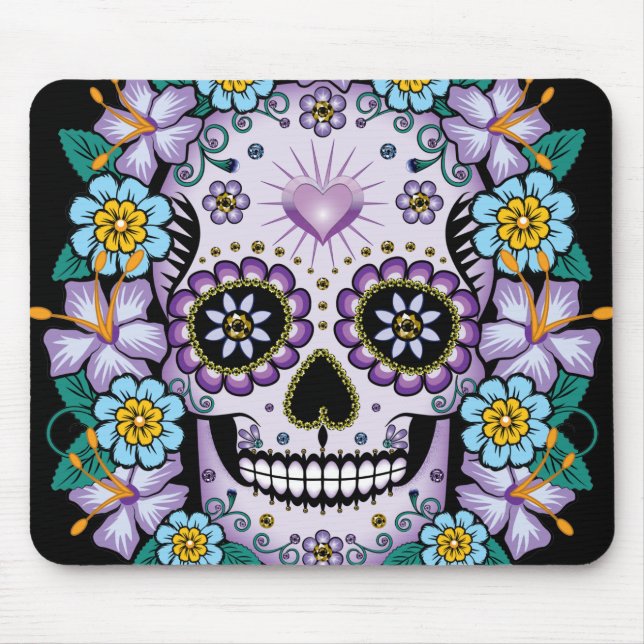 Tapis De Souris Purple Sugar Skull (Devant)