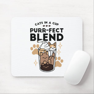 Tapis De Souris Purr-fect Blend : Cat and Coffee Art for Pet Lover