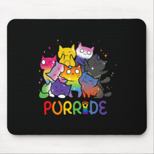 Tapis De Souris Purride Cat Pride Ally Lgbt Arc-en-ciel Amoureux d