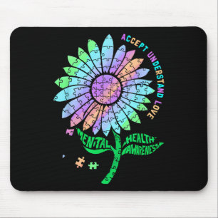 Tapis De Souris Puzzle de sensibilisation à la santé mentale Tourn