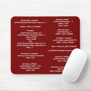 Tapis de souris Python morning_routine() – Cadeau