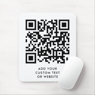 Tapis De Souris QR Code Minimaliste Nettoyer Simple Blanc Texte Pe