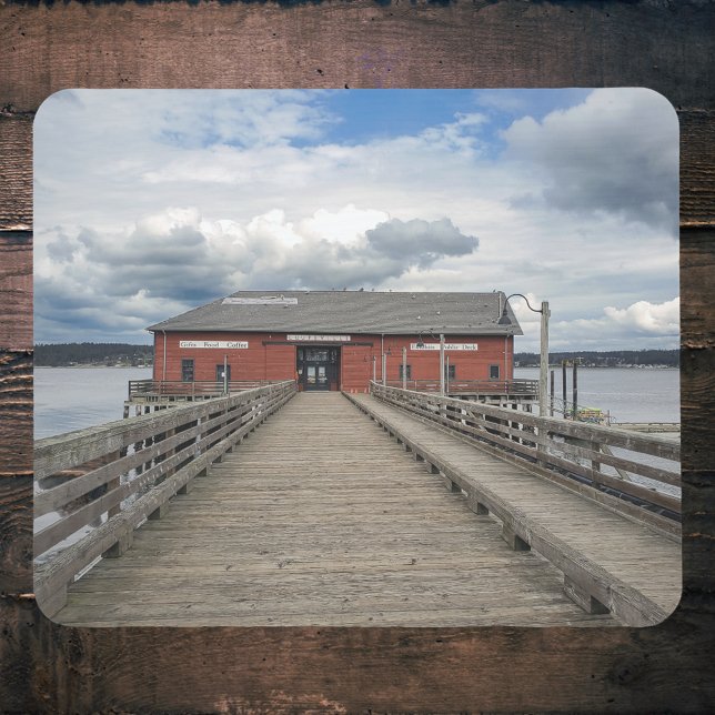 Tapis De Souris Quai rouge à Coupeville historique sur la côte (Créateur téléchargé)