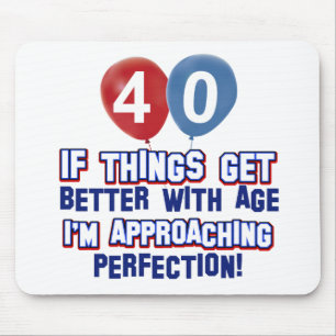 Tapis De Souris quarantième conceptions d'anniversaire