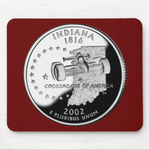 Tapis De Souris Quartier d'état de Indiana Reverse Side Faux