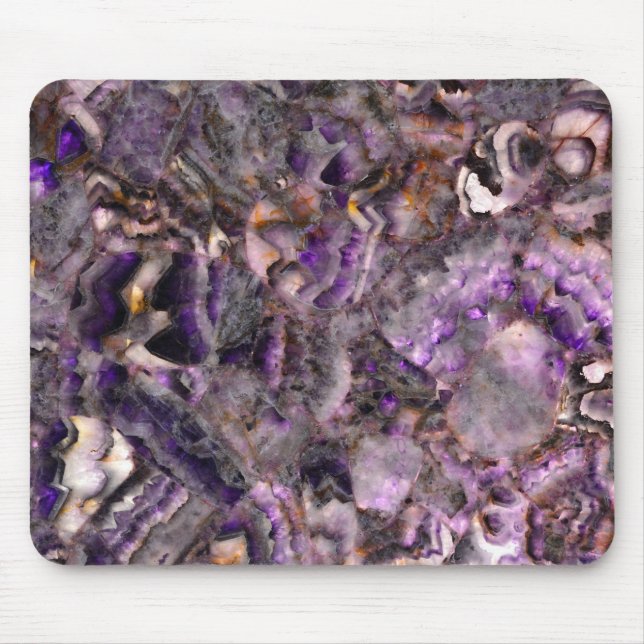 Tapis De Souris Quartz d'Améthyste violet Abstrait, granit violet (Devant)