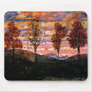 Tapis De Souris Quatre arbres par Egon Schiele