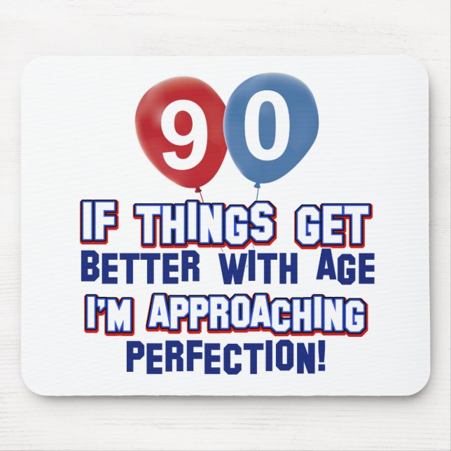 Tapis De Souris quatre-vingt-dixième conceptions d'anniversaire (Devant)