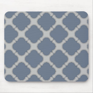 Tapis De Souris Quatrefoil gris bleu