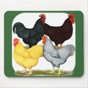 Tapis De Souris Quatuor de poulet à coq lourd