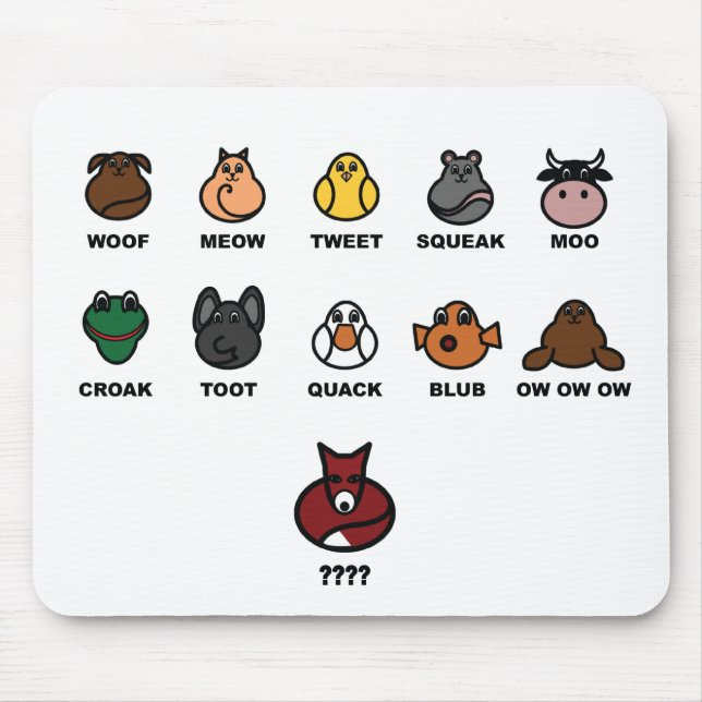 Tapis De Souris Que le renard fait-il disent-ils ? (Devant)