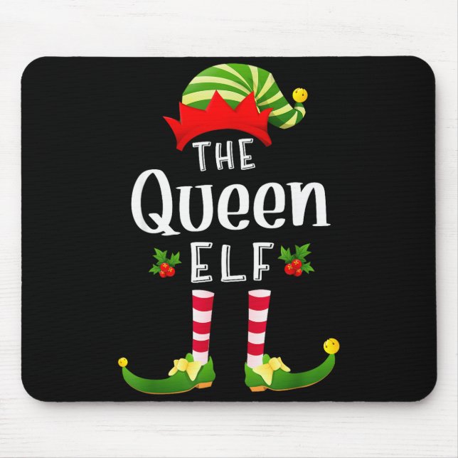 Tapis De Souris Queen Christmas Elf Matching Pajama X-mas Party  (Devant)