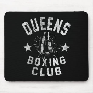 Tapis De Souris Queens Boxing Club - Boxer Vintage en détresse