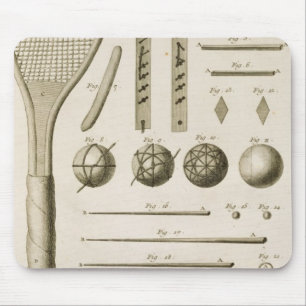 Tapis De Souris Queues de raquettes et de billard de tennis, du