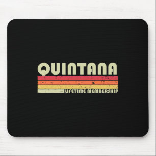 Tapis De Souris Quintana Nom de famille Funny Retro Vintage 90s An