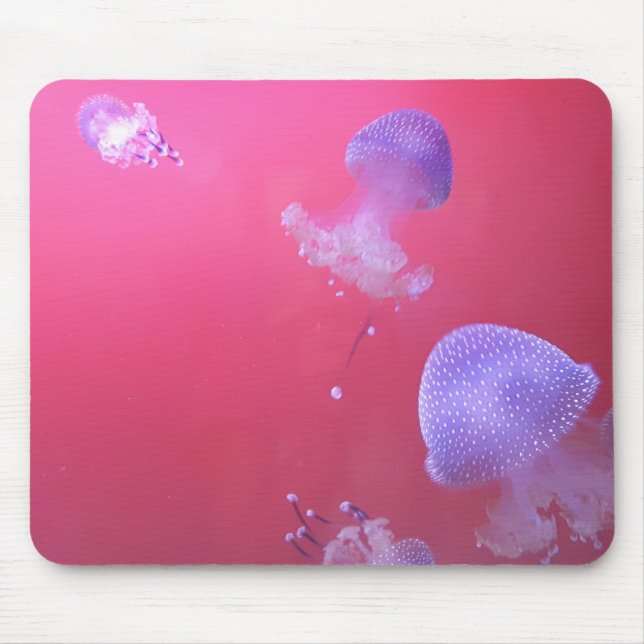 Tapis De Souris Quirky Jellyfish in the Pink Water (Devant)