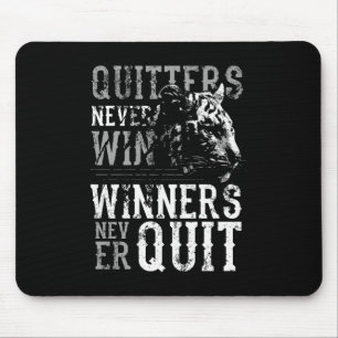 Tapis De Souris Quitters ne gagnent jamais avec Tiger Black Pad