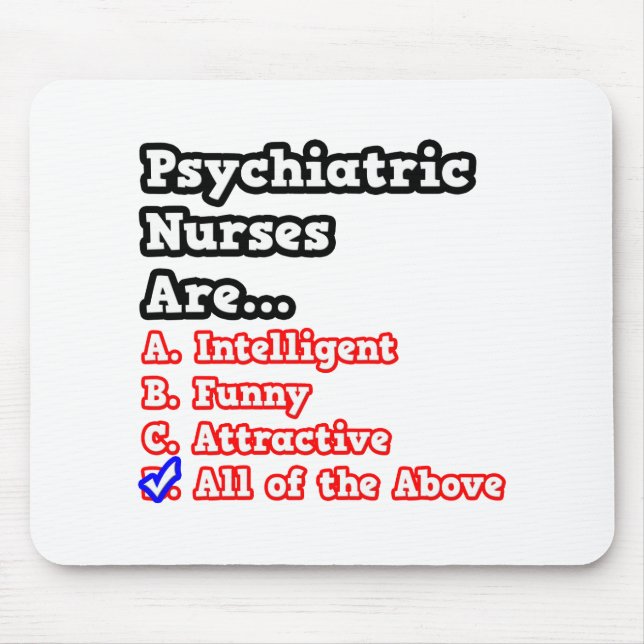 Tapis De Souris Quiz des infirmières psychiatriques...Plaisanterie (Devant)