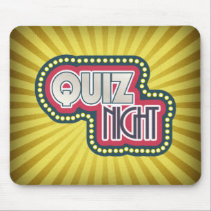Tapis De Souris Quiz Nuit Trivia Party Jaune Sunburst