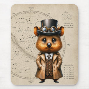Tapis De Souris Quokka astronome steampunk avec carte de constella