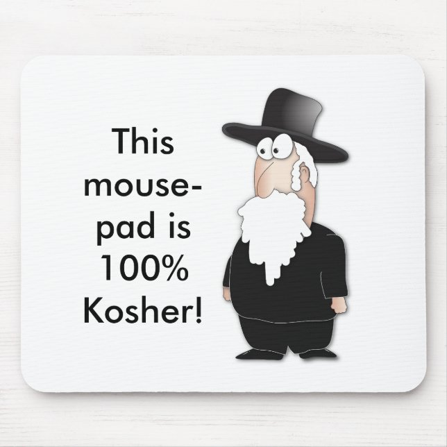 Tapis De Souris Rabbin juif drôle - bande dessinée fraîche (Devant)