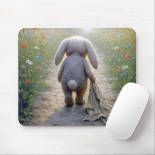 Tapis De Souris Rabbit à oreille de disquette triste avec une couv