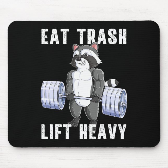 Tapis De Souris Raccoon Deadlift Bodybuilding Garbage Animal Gym F (Devant)