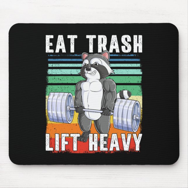 Tapis De Souris Raccoon Deadlift Bodybuilding Garbage Animal Gym F (Devant)