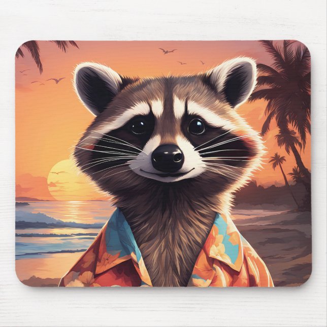 Tapis De Souris Raccoon Holiday (Devant)